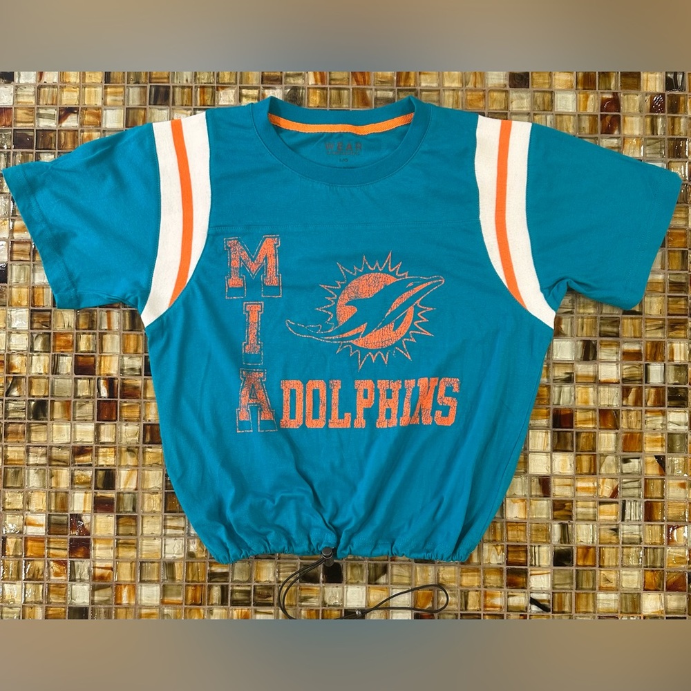 Women's Miami Dolphins WEAR by Erin Andrew’s Cinched Crop Top Shirt~NWOT~$45